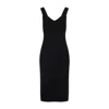 Max Mara Black Teak Compact Viscose Midi Dress In Black