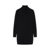 Max Mara Stand-up Collar Mini Dress With Long Sleeves In Black