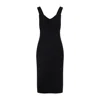 Max Mara Black Teak Compact Viscose Midi Dress In Black