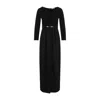 Max Mara A-line Three-quarter Sleeve Belted Dress In Black