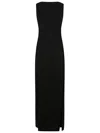 Max Mara Cady Long Dress In Black With Deep Back In Black