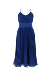 Max Mara Crepe Clarino Dress Spaghetti Straps In Blue