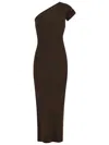Max Mara Arda 1234 Ribbed Stretch Viscose Dress In Brown
