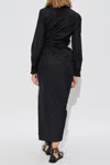 Max Mara Cotton Dress With Cut-out Design And Ruched Detail In Black