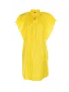 Max Mara Poplin Mini Dress With Flounce In Giallo