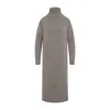 Max Mara High Turtleneck Cashmere Midi Dress In Gray
