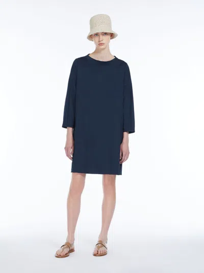 Max Mara Dress In A Cotton Blend In Midnightblue