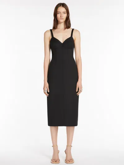 Max Mara Dress In Cotton Double Fabric In Black