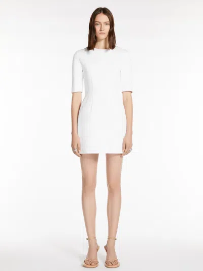 Max Mara Dress In Cotton Double Fabric In White