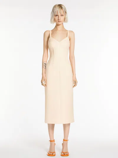 Max Mara Dress In Cotton Double Fabric In Pink