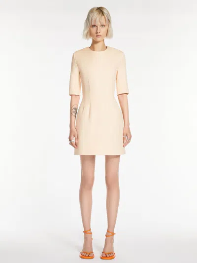 Max Mara Dress In Cotton Double Fabric In Powder