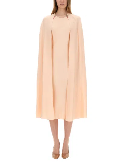 Max Mara Silk Midi Dress In Orange