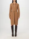 Max Mara Dorema Belted Jersey Minidress In Braun