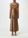 Max Mara Baden Satin Sleeveless Flared Midi Dress In Burnt