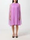 Max Mara Purple Silk Midi Dress In Violet