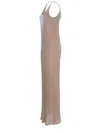 Max Mara Pianoforte Light Yellow Long Dress With Lurex In Viscose Women