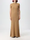 Max Mara Silk Cashmere Dress In Brown
