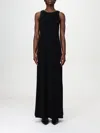Max Mara Crew Neck Sleeveless Dress With Floor-length Hem In Black