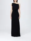 Max Mara Long Black Cady Bustier Dress In Black