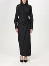 Max Mara Cotton Dress With Cut-out Design And Ruched Detail In Black