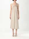 Max Mara Off-white Ares Midi Dress In Brown