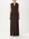 Max Mara Walter Stretch Jersey Long Dress In Brown