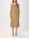 Max Mara Banjo Slip Midi Silk Dress In Camel