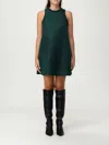 Max Mara Didone Dark Green Jersey Dress In Burgundy