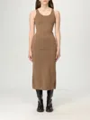 Max Mara Brown Halter Midi Dress In Brown
