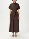Max Mara Womens Agoraio Short-sleeves Cotton-poplin Maxi Dress Coffee In Leder