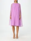 Max Mara Purple Silk Midi Dress In 淡紫色