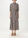 Max Mara Cotton Shirtdress Belted Waist In Weiss