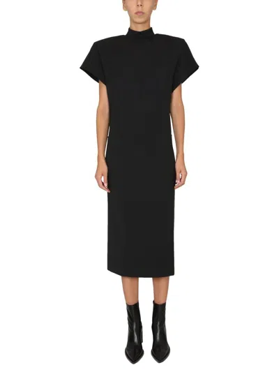 Max Mara Elegant High Neck Mini Dress With Back Zipper In Black