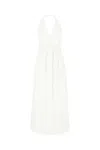 Max Mara Belted Cotton-blend Gabardine Maxi Dress In Optical White