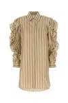 Max Mara Multicolor Printed Silk Manna Shirt Dress In Stripped