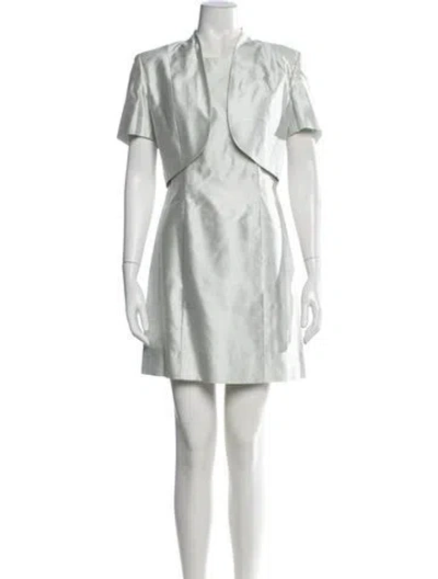 Pre-owned Max Mara Dress W/ Bolero Silk Dress Set In Green