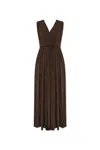 Max Mara Walter Stretch Jersey Long Dress In Brown