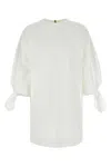 Max Mara Cotton Poplin Lace-up Mini Dress In White