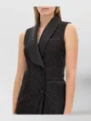 Max Mara Dress With Button Detail And Shawl Collar In Multi