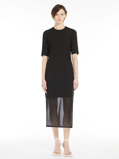 Max Mara Dress With Chiffon Insert In Black