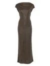 Max Mara Pianoforte Fitted Mini Dress With V-neck Back And Short Sleeves In Brown