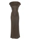 Max Mara Pianoforte Fitted Mini Dress With V-neck Back And Short Sleeves In Brown