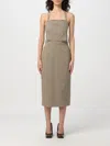 Max Mara Adorno1234 Cotton Twill Midi Dress In Cream