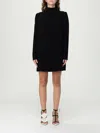 Max Mara Stand-up Collar Mini Dress With Long Sleeves In Black