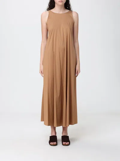 Max Mara Cotton Blend Midi Dress In Brown