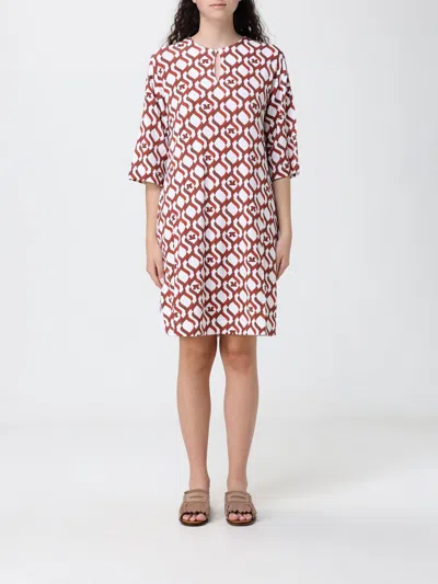 Max Mara Graphic Print Silk Mini Dress In Pink