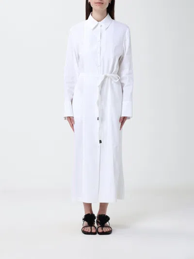 Max Mara Nordica  Chemisier Dress In Linen Blend In White