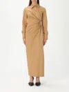 Max Mara Dress Woman Leather In Brown