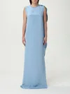 Max Mara Elegante Odessa Silk Maxi Dress In Blue