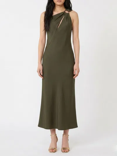Max Mara One-shoulder Knotted Midi Dress In Green